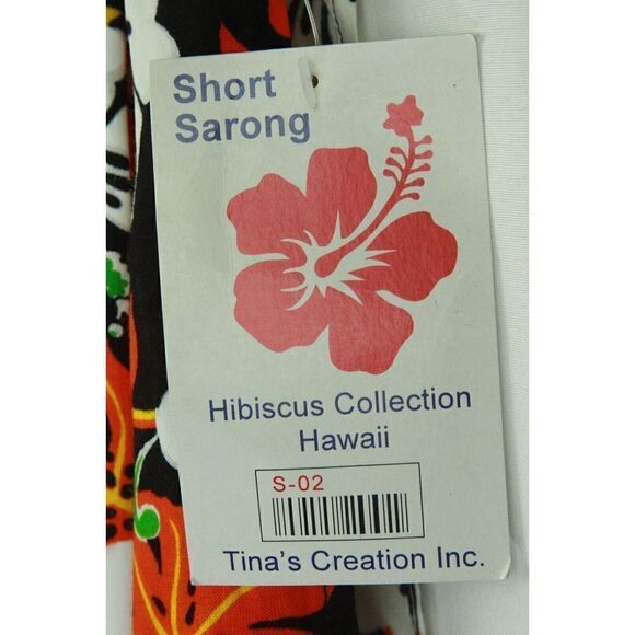 Tina's Creation Short Sarong Hibiscus Collection Hawaii Fringe Swim Coverup - Picture 3 of 5